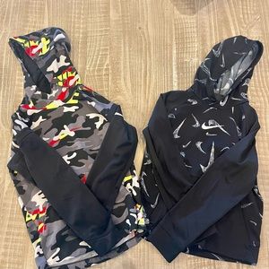 Two Nike boys sweatshirts size medium.